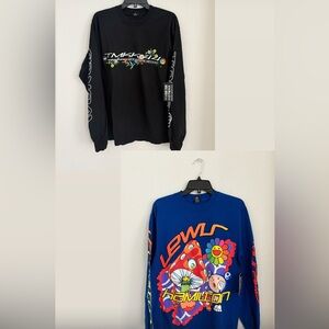 2 Takashi Murakami Shirts+Four Four Lewis Hamilton Psychedelic Size Med oversize